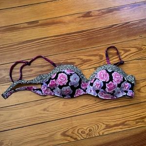 Bathing Suit Top with Roses